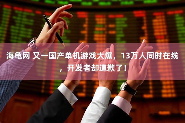 海龟网 又一国产单机游戏大爆，13万人同时在线，开发者却道歉了！