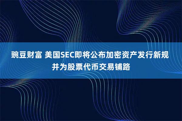 豌豆财富 美国SEC即将公布加密资产发行新规 并为股票代币交易铺路
